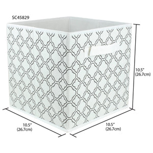 Home Basics Quatrefoil Collapsible Non-Woven Storage Cube, White $3.00 EACH, CASE PACK OF 12