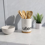 Load image into Gallery viewer, Home Basics Ceramic Utensil Holder with Bamboo Base  $6.00 EACH, CASE PACK OF 6
