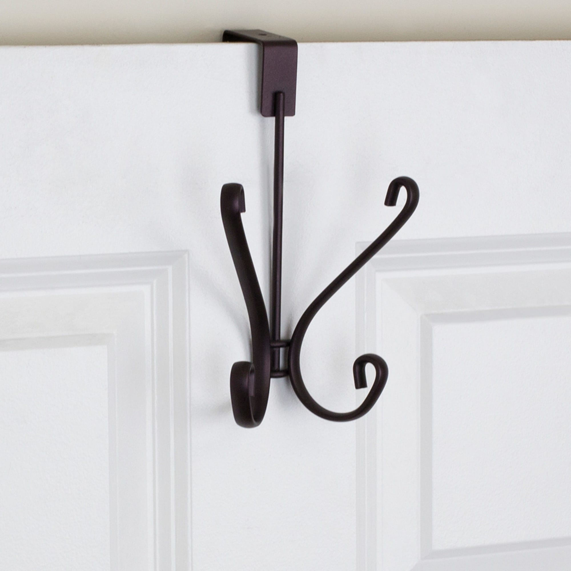 Home Basics Over the Door Double  Hanging Hook with Rounded Knobs, Bronze $4.00 EACH, CASE PACK OF 6