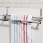 Load image into Gallery viewer, Home Basics Over the Cabinet Door Quick Install  Hanging Modern Expandable 2 Tier Steel Towel Storage Rack $4.00 EACH, CASE PACK OF 12
