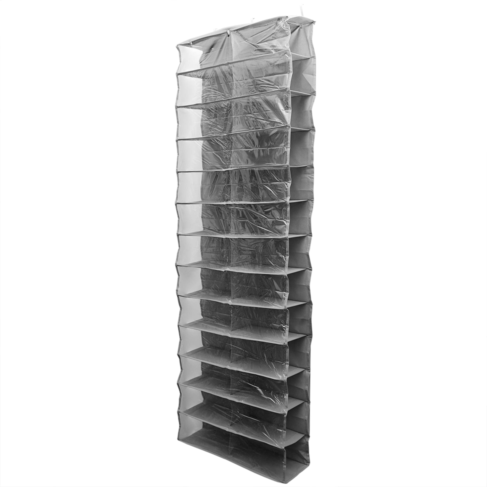 Home Basics 26 Compartment Over the Door Shoe Organizer (Non-Woven Fabric), Grey/Clear $12.00 EACH, CASE PACK OF 12