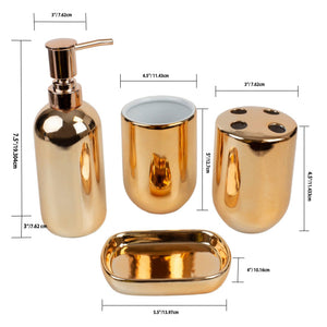 Home Basics 4 Piece Ceramic Bath Accessory Set, Copper $15.00 EACH, CASE PACK OF 12