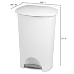 Load image into Gallery viewer, Sterilite 11 Gallon StepOn Wastebasket, White $20.00 EACH, CASE PACK OF 4
