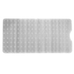 Load image into Gallery viewer, Home Basics Dot U-Shape Front Plastic Bath Mat With Suction Cup Backing, White $5.00 EACH, CASE PACK OF 12

