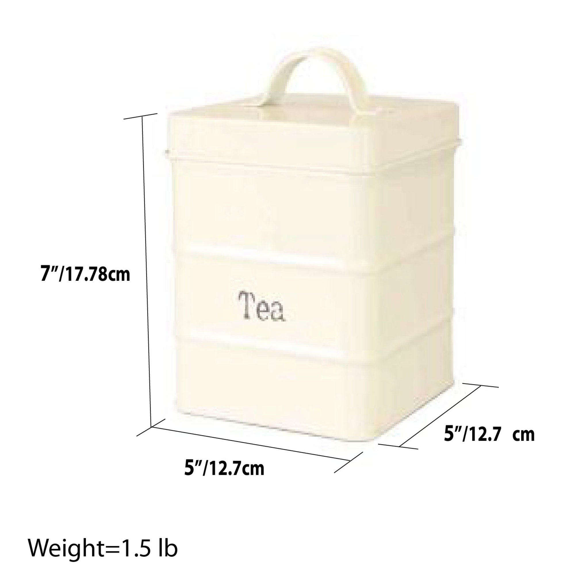 Home Basics Small Tin Canister, Ivory - Assorted Colors