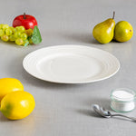 Load image into Gallery viewer, Home Basics Embossed Circle 10.5&quot; Ceramic Dinner Plate, White $3.00 EACH, CASE PACK OF 24

