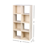 Load image into Gallery viewer, Home Basics Open and Enclosed 8 Cube MDF Storage Organizer, Oak $50.00 EACH, CASE PACK OF 1
