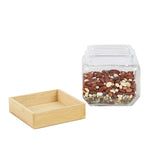 Load image into Gallery viewer, Home Basics 27 oz Square Glass Canister with Bamboo Lid $3.00 EACH, CASE PACK OF 12
