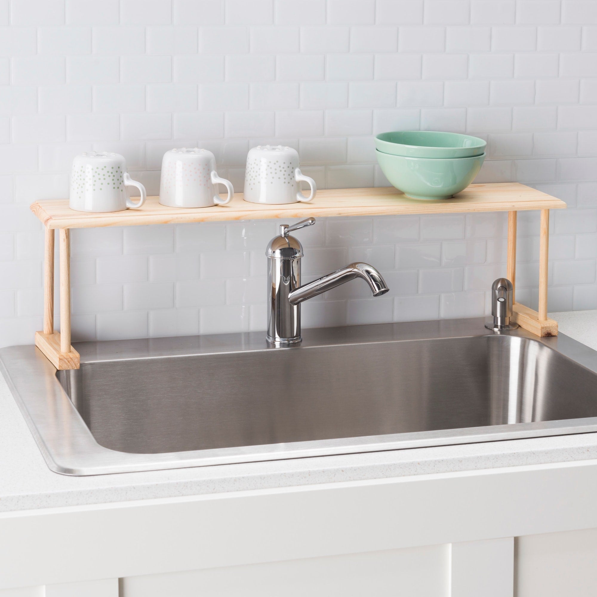 Home Basics Space-Saving Oak Wood Over the Sink Multi-Use Shelf $5.00 EACH, CASE PACK OF 6