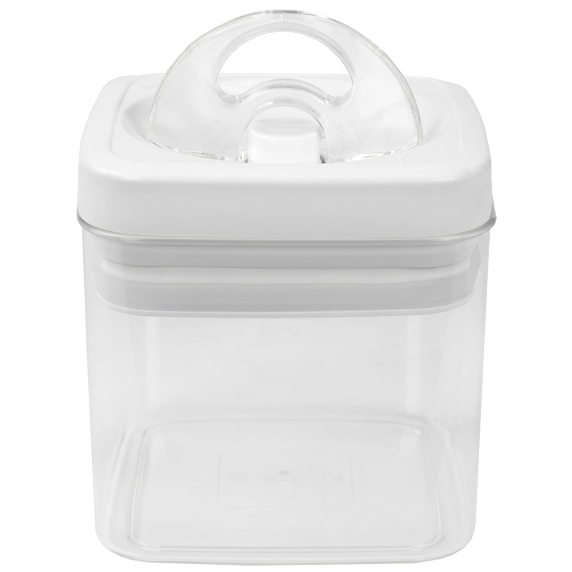 Home Basics 1 Liter Twist 'N Lock Air-Tight Square Plastic Canister, White $4.00 EACH, CASE PACK OF 6