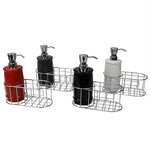 Load image into Gallery viewer, Home Basics 8 Oz Ceramic Soap Dispenser with Metal Caddy - Assorted Colors
