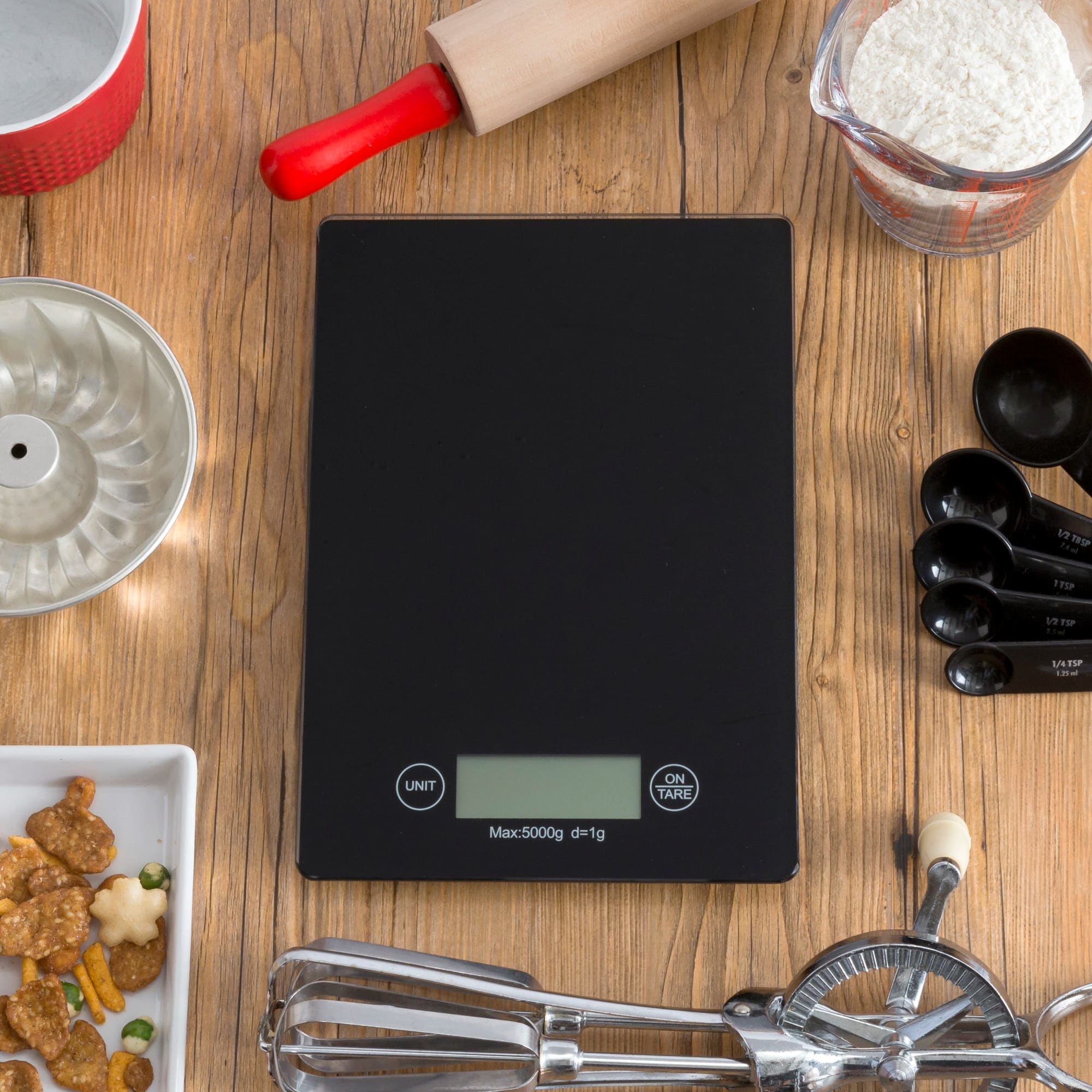 Home Basics Multi-Functional Sleek Glass Digital Food Scale, Black $10.00 EACH, CASE PACK OF 12