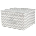 Load image into Gallery viewer, Home Basics Chevron Non-Woven Collapsible Multi-Purpose Jumbo Storage Box with Clear Window, Grey $6.00 EACH, CASE PACK OF 12
