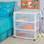 Load image into Gallery viewer, Sterilite Wide 3 Drawer Cart, White $42.00 EACH, CASE PACK OF 1
