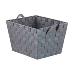 Load image into Gallery viewer, Home Basics Polyester Woven Strap Open Bin, Grey $5.00 EACH, CASE PACK OF 6
