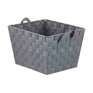 Home Basics Polyester Woven Strap Open Bin, Grey $5.00 EACH, CASE PACK OF 6