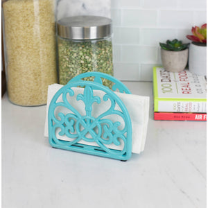 Home Basics Fleur De Lis Cast Iron Napkin Holder, Turquoise $8 EACH, CASE PACK OF 6