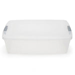 Load image into Gallery viewer, Home Basics 30 Liter Rectangular Storage Container with lid, Clear $12.00 EACH, CASE PACK OF 6
