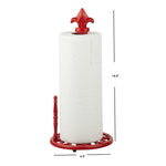 Load image into Gallery viewer, Home Basics Cast Iron Fleur De Lis Paper Towel Holder, Red $10.00 EACH, CASE PACK OF 3
