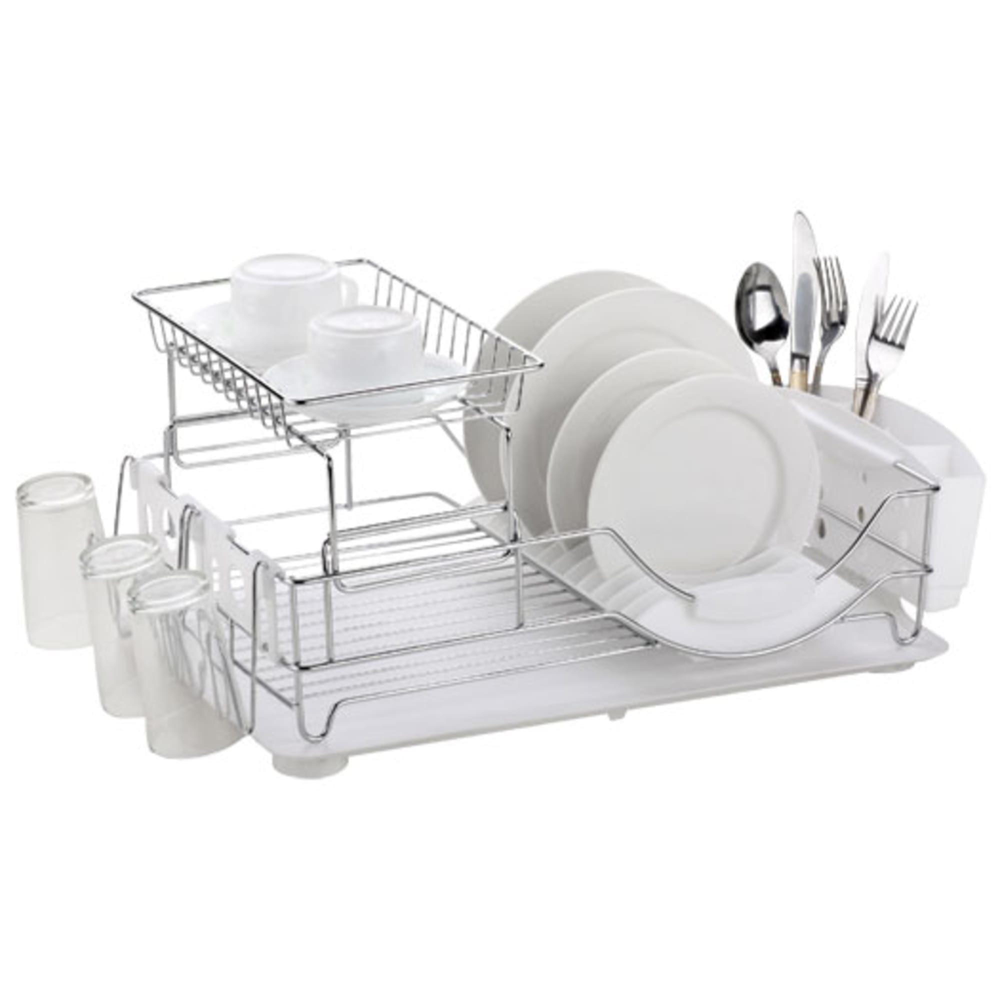 Rubbermaid Home Twin Sink Dish Drainer, Chrome