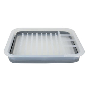 Home Basics Collapsible Plastic and Silicone Dish Rack, Clear $5.00 EACH, CASE PACK OF 12