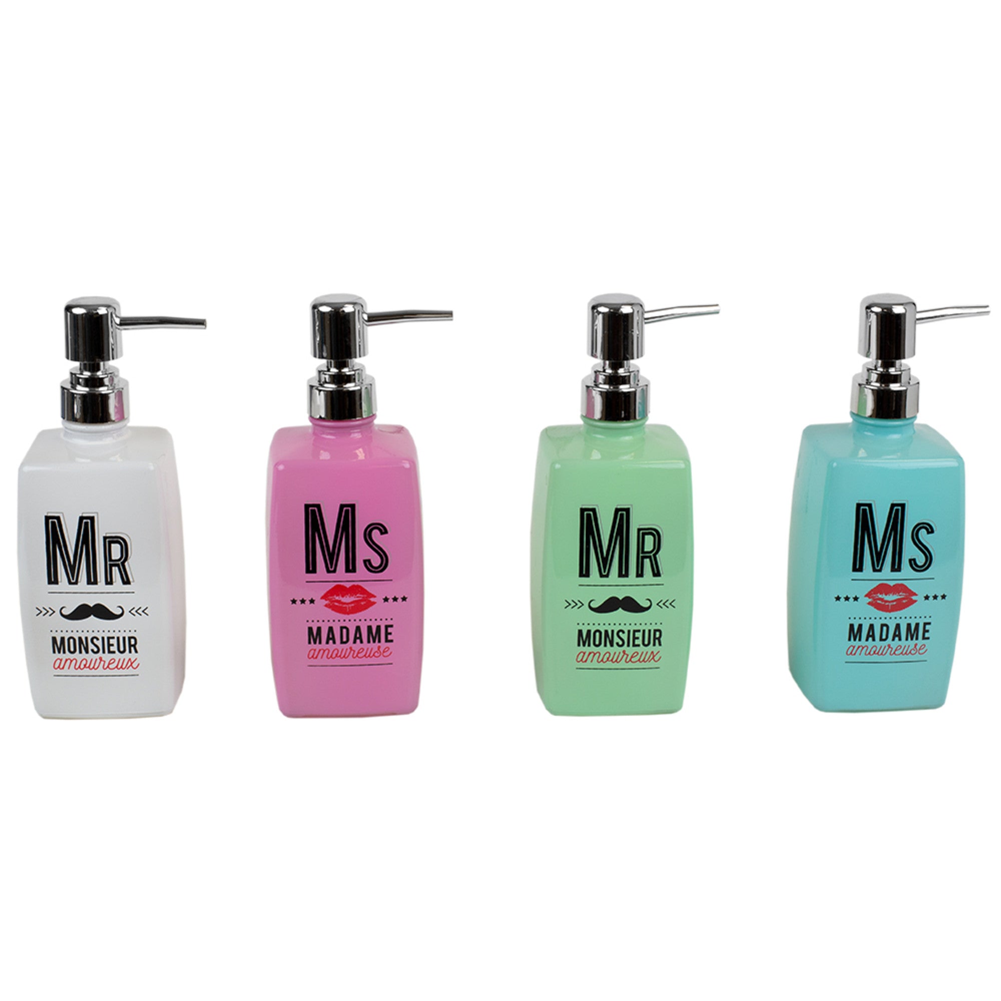Home Basics Mr. and Mrs. Soap Dispenser - Assorted Colors