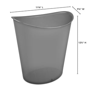 Sterilite 3 Gallon/11.4 Liter Oval Wastebasket Grey Flannel Tint $5.00 EACH, CASE PACK OF 6