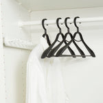 Load image into Gallery viewer, Home Basics Plastic Hangers, (Pack of 4), Timber Black
 $5 EACH, CASE PACK OF 12
