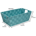 Load image into Gallery viewer, Home Basics Small Polyester Woven Strap Open Bin, Teal $3.00 EACH, CASE PACK OF 6
