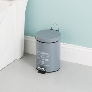 Home Basics Paris 3 Liter Waste Bin, Grey $8.00 EACH, CASE PACK OF 6