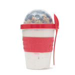 Load image into Gallery viewer, Home Basics Plastic To Go Cup with Spoon - Assorted Colors
