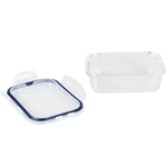 Load image into Gallery viewer, Michael Graves Design 21 Ounce High Borosilicate Glass Rectangle Food Storage Container with Indigo Rubber Seal $4.00 EACH, CASE PACK OF 12
