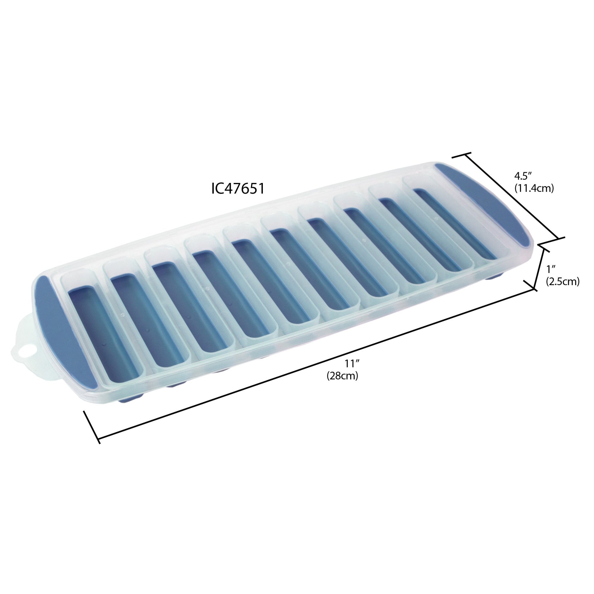 Home Basics 11 Compartment Slim Plastic Stackable Ice Cube Tray with  Snap-on Cover, Blue, KITCHEN ORGANIZATION