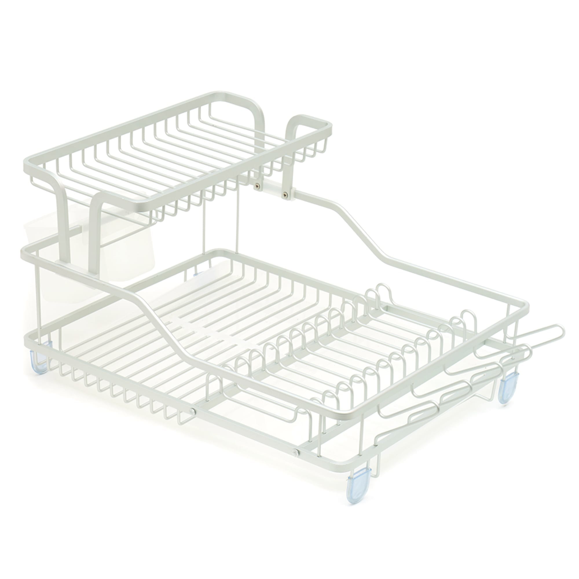 Michael Graves Elevated 2 Tier Dish Rack with Dual Compartment Utensil Holder, Grey $40.00 EACH, CASE PACK OF 4