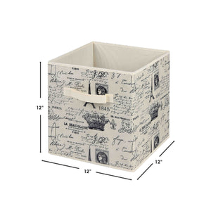 Home Basics Paris Collection  Non-Woven Storage Bin, Natural $5.00 EACH, CASE PACK OF 12