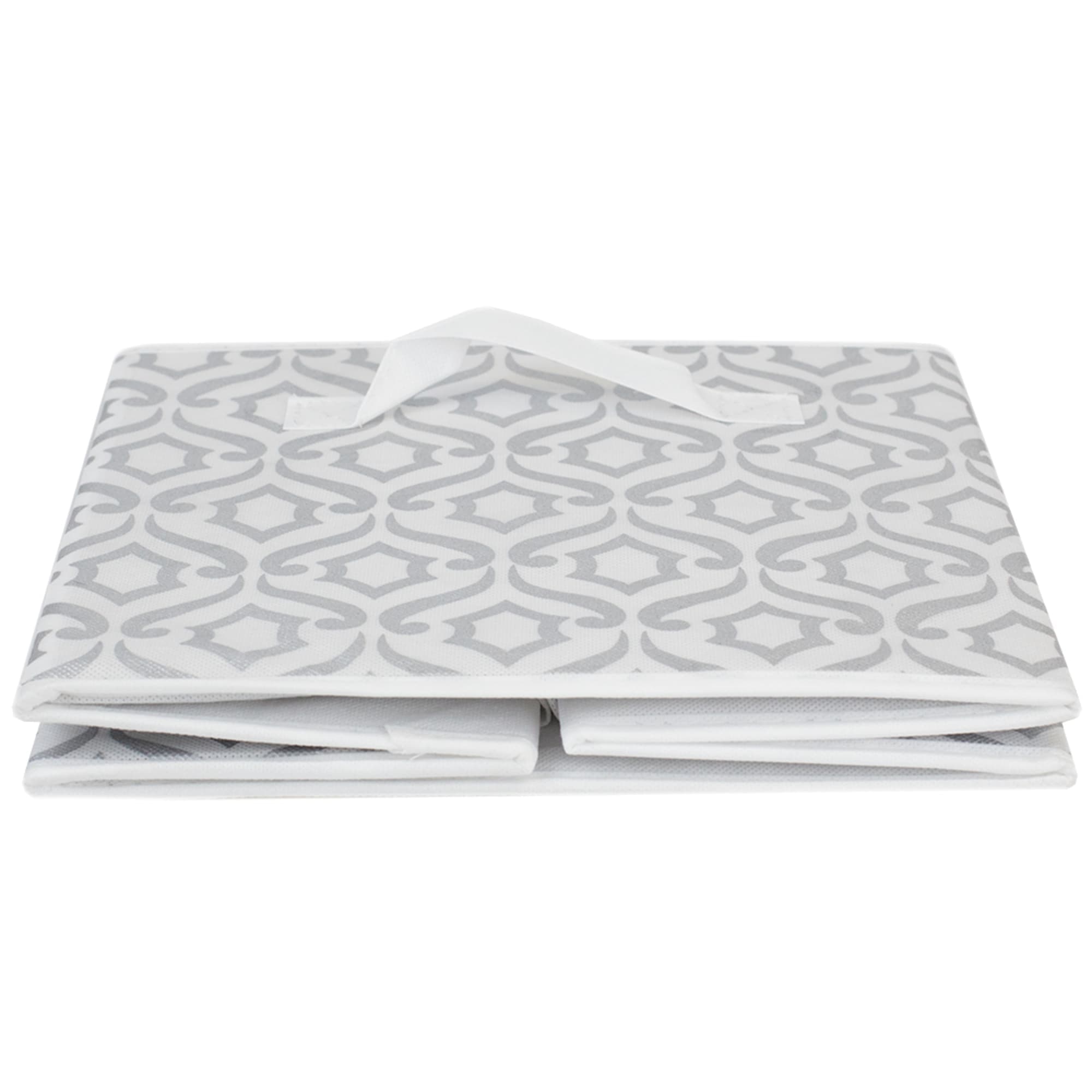 Home Basics Damask Storage Bin, Silver $3.00 EACH, CASE PACK OF 6