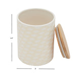 Load image into Gallery viewer, Home Basics Scallop Medium Ceramic Canister with Bamboo Top $6.00 EACH, CASE PACK OF 12
