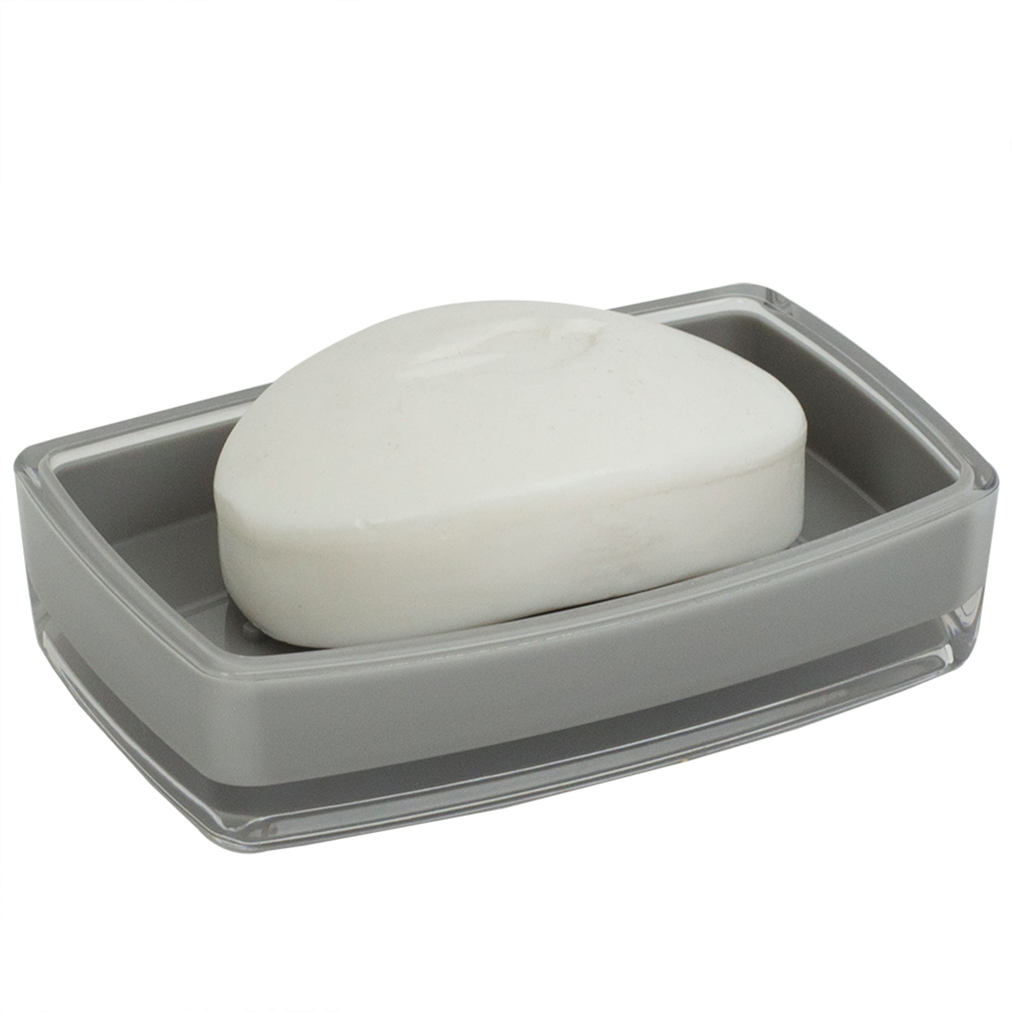 Home Basics Plastic Soap Dish, Grey $3.00 EACH, CASE PACK OF 24