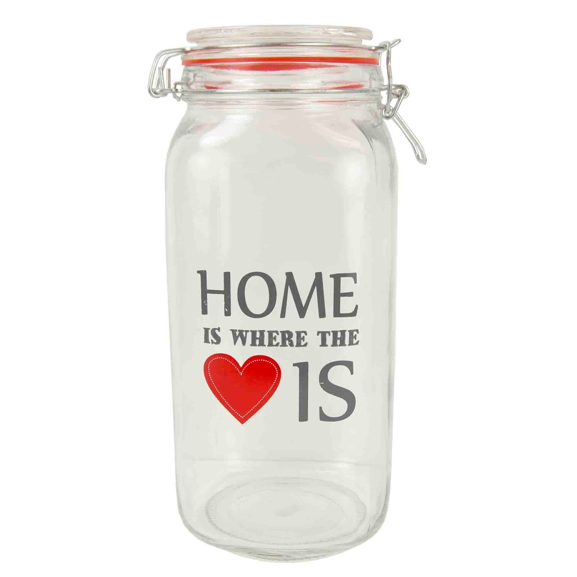 Home Basics Home is Where the Heart Is 68 oz. Glass Jar $3.5 EACH, CASE PACK OF 12