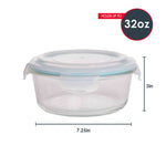 Load image into Gallery viewer, Home Basics 32 oz. Round Borosilicate Glass Food Storage Container $5.00 EACH, CASE PACK OF 12
