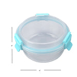 Load image into Gallery viewer, Home Basics 21 oz.  Round Leak and Spill Proof  Borosilicate Glass  Food Storage Dishwasher Safe Meal Prep Storage Container with Air-tight Plastic Lid, Turquoise $4 EACH, CASE PACK OF 12
