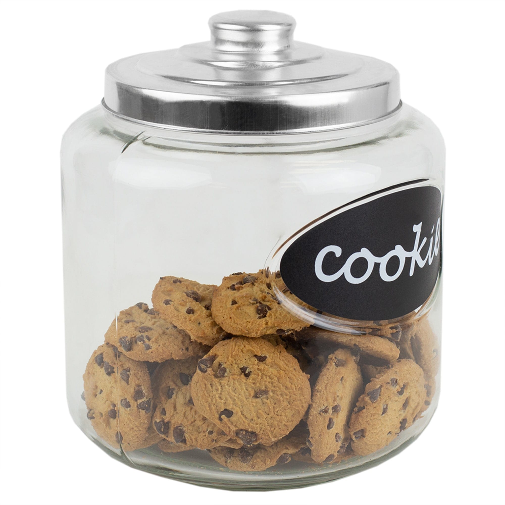Home Basics Large Glass Cookie Jar with Metal Top $8.00 EACH, CASE PACK OF 8