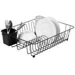 Load image into Gallery viewer, Home Basics Large Vinyl Coated Wire Dish Rack with Utensil Holder, Black $8.00 EACH, CASE PACK OF 12
