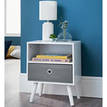 Load image into Gallery viewer, Home Basics 2 Cube Night Stand with Non-Woven Bin, White $30.00 EACH, CASE PACK OF 1
