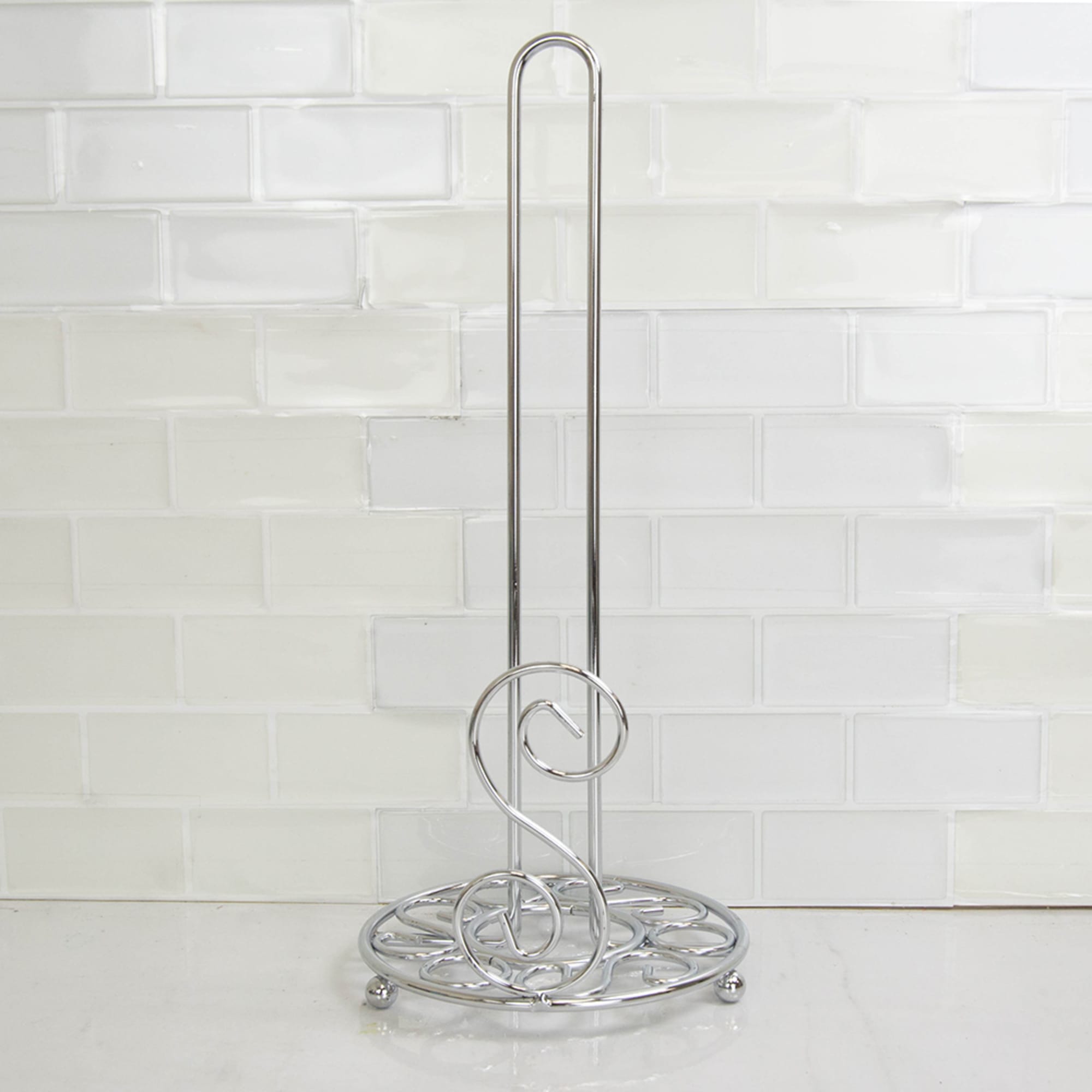 Home Basics Scroll Collection Free-Standing Paper Towel Holder, Chrome $5.00 EACH, CASE PACK OF 12