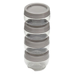 Load image into Gallery viewer, Home Basics 4 Piece 5.4 oz. Stackable Food Storage Containers, Clear/Grey $4.00 EACH, CASE PACK OF 9
