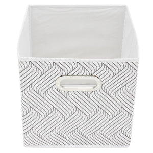 Home Basics Wave Non-Woven Storage Bin with Handle, White $4.00 EACH, CASE PACK OF 12