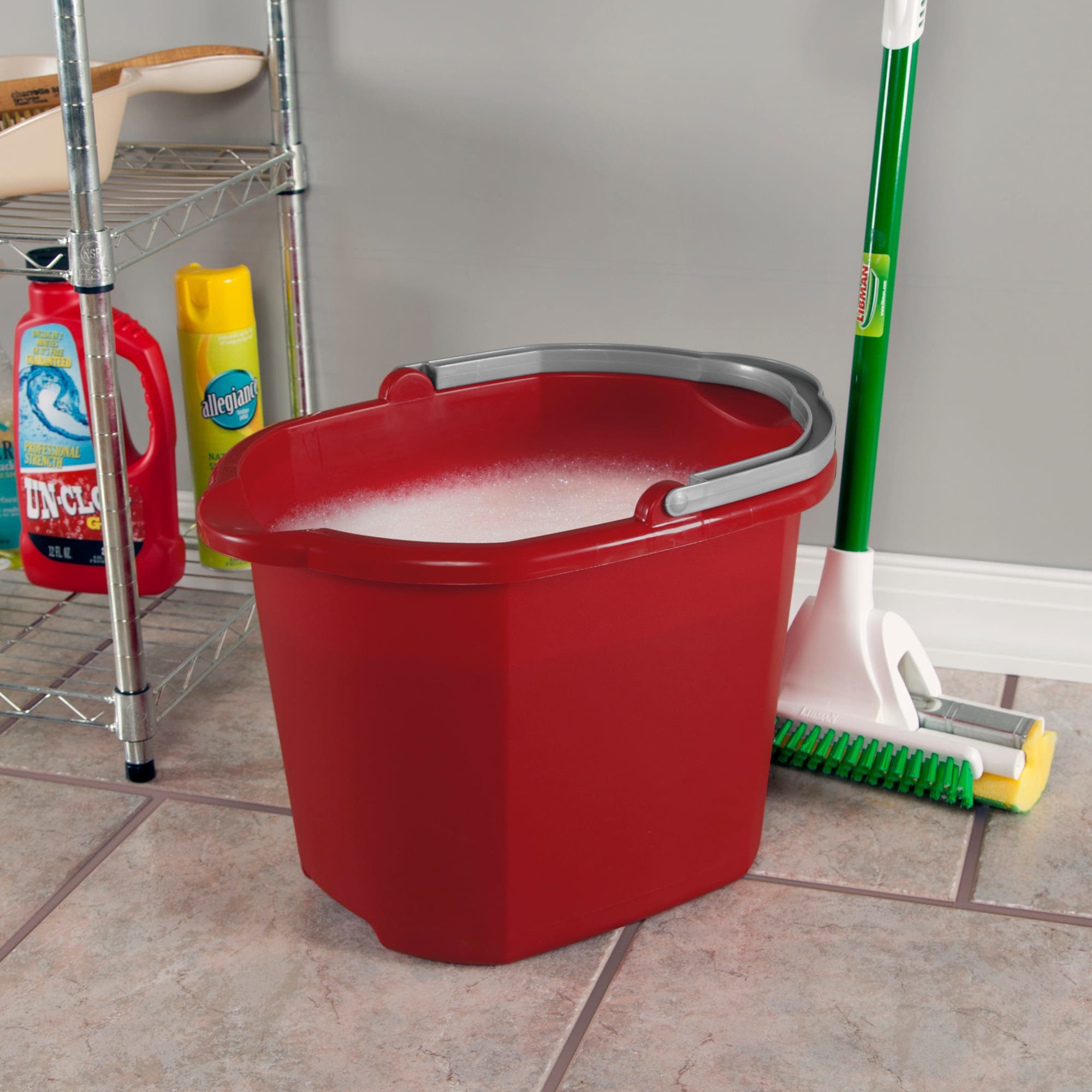 Sterilite 16 Quart / 15 Liter Dual Spout Pail Red $7.50 EACH, CASE PACK OF 6