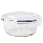 Load image into Gallery viewer, Michael Graves Design 21 Ounce High Borosilicate Glass Round Food Storage Container with Indigo Rubber Seal $4.00 EACH, CASE PACK OF 12
