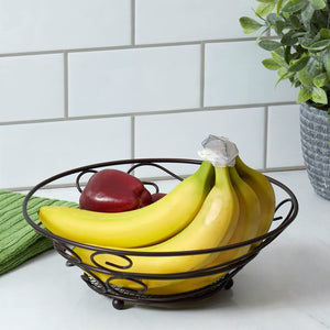 Home Basics Scroll Collection Steel Fruit Basket, Bronze $5.00 EACH, CASE PACK OF 12